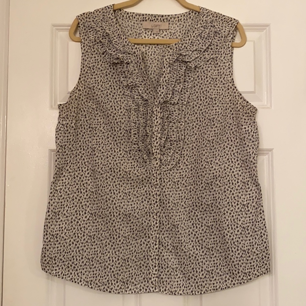 Loft ruffle front tank top